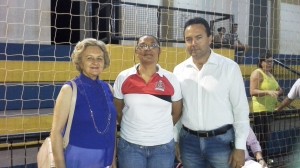 Prefeita Cleide Berti, Representante da Secretaria Estadual do Esporte Profª Maria Aparecida Forti Araujo e o vice- Prefeito Sérgio Belinelli.