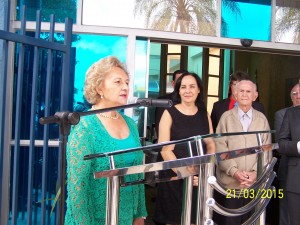 Prefeita Cleide Berti em seu discurso relembrou momentos da história da cidade.