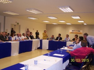 Prefeita Cleide Berti, durante reunião da APREC.