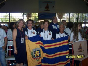 Presidente do Fundo Social Srª Valdete Fragalá de Jesus acompanhou a solenidade de abertura do JORI ao lado dos Atletas.